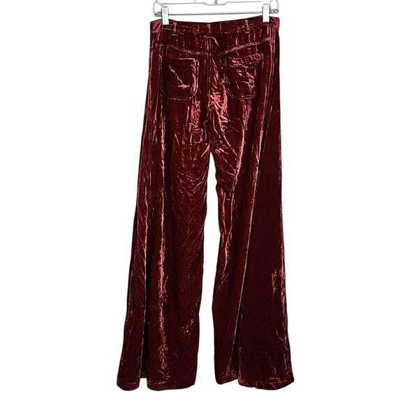 Free People Silk Extreme Wide Leg Velour Size 25 Pants - Picture 4 of 7